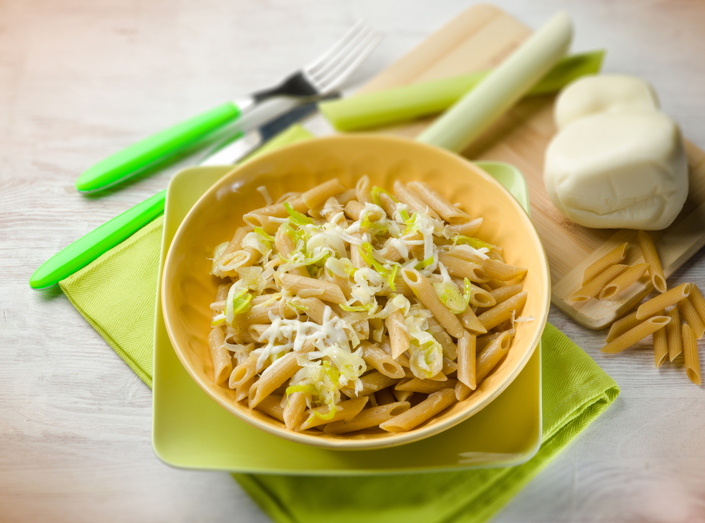 Penne con porri e scamorza