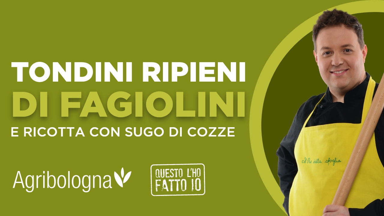 Tondini ripieni di fagiolini e ricotta con sugo di cozze