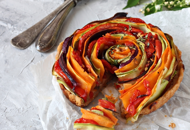 Quiche con bietole colorate