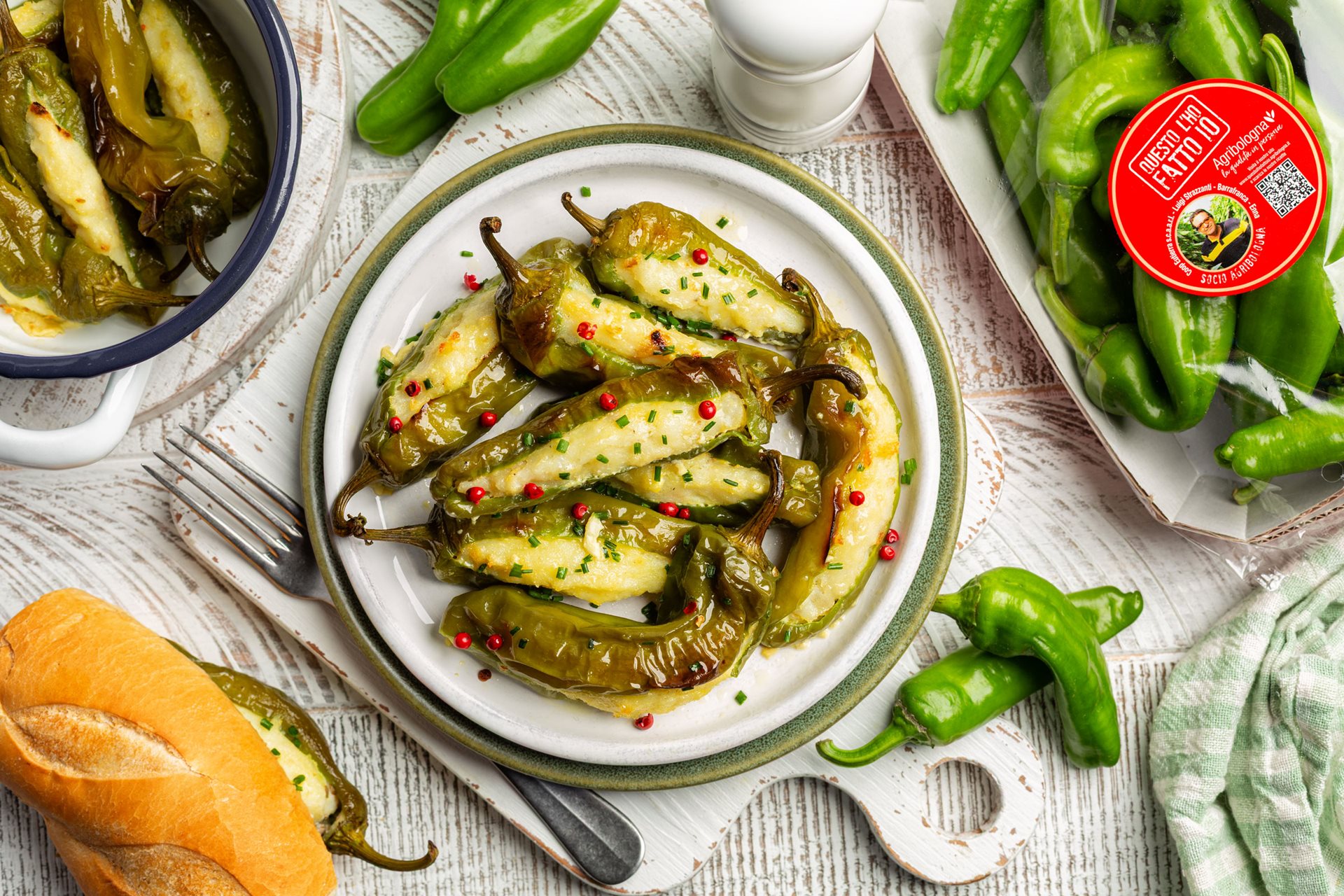 Friggitelli ripieni di merluzzo